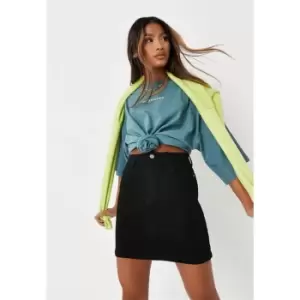 Image of Missguided Recycled Super Stretch Denim Mini Skirt - Black