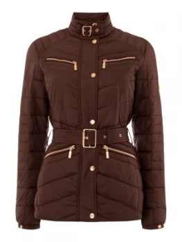 Image of Barbour Trail Cevron Quilted Coat Brown