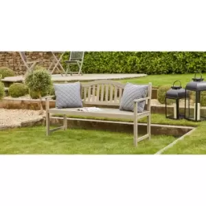 Image of Antique Grey Acacia Wood Bench with Pop Up Table