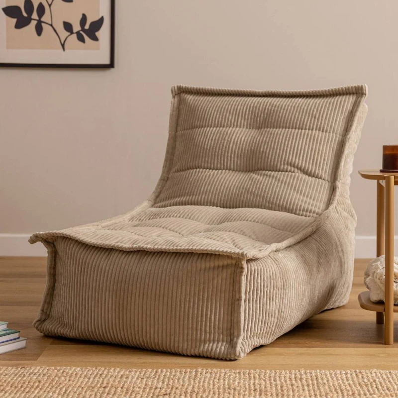 Image of icon Scandi Jumbo Corduroy Bean Bag Lounger in Stone Size: Medium Stone Unisex Medium