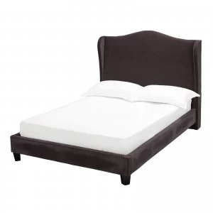 Image of Chateaux Charcoal Double Wing Bed WOOD, FABRIC