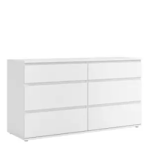 Image of Nova Wide Chest Of 6 Drawers (3+3) In White