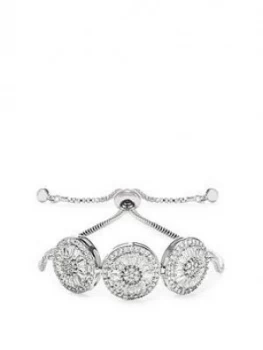 Image of Jon Richard Cz Crystal Circle Baguette Toggle Bracelet
