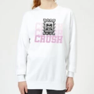 Image of Super Mario CRUSH CRUSH CRUSH Womens Sweatshirt - White - M