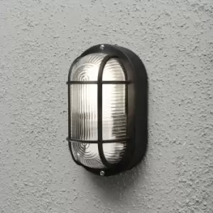 Image of Konstsmide Elmas Outdoor Bulkhead Wall Light Black Plastic Ip-44, IP44