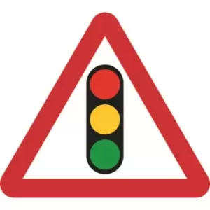 Image of 600MM Triangle Temporary Sign & Frame - Traffic Lights