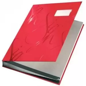Image of Leitz Design Signature Book with 18 Card Dividers A4 - Red 57450025