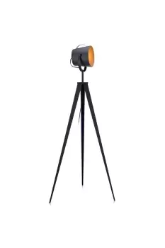 Image of Tripod LED Standard Floor Lamp Black Gold Modern Lighting
