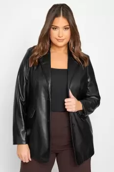 Image of Faux Leather Blazer