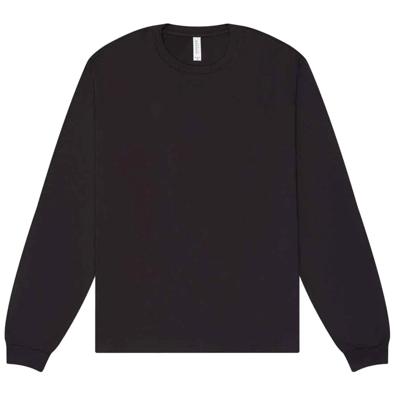 Image of Bella + Canvas Mens Heavyweight Long-Sleeved T-Shirt in Dark Grey Size: XS Dark Grey Male XS