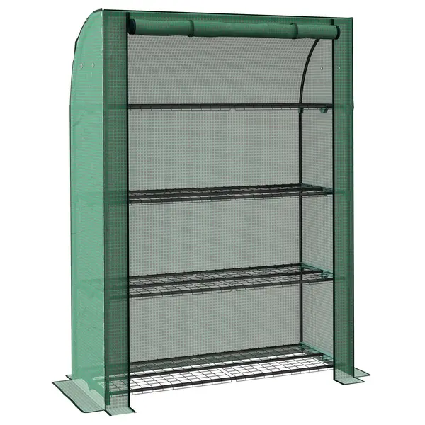 Image of Mini Green House with 4 Tier Shelves, 170H x 120W x 50Dcm