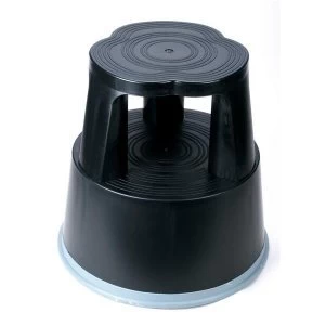 Image of 5 Star Facilities Mobile Lightweight Plastic Step Stool Black