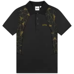 Image of Boss Gold Cap Short Sleeve Polo Juniors - Black
