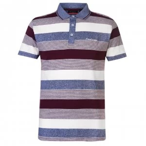 Image of Pierre Cardin Dye Jersey Polo Shirt Mens - Burg/Denim/Wht