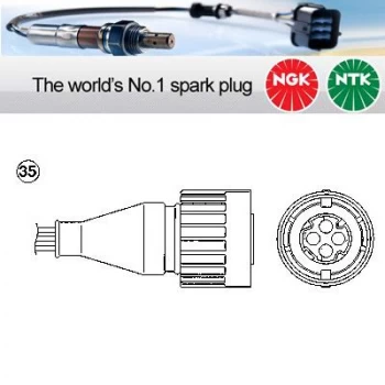 Image of 1x NGK NTK Oxygen O2 Lambda Sensor OZA572-E2 OZA572E2 (0252)