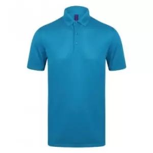 Image of Henbury Mens Stretch Microfine Pique Polo Shirt (M) (Sapphire)
