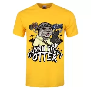 Image of Grindstore Mens Grand Theft Otter T-Shirt (S) (Yellow)