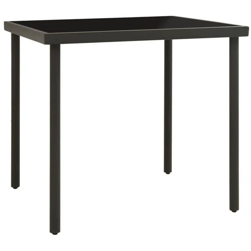 Image of VIDAXL Outdoor Dining Table Anthracite 80x80x72cm Glass and Steel Vidaxl 8720286146309