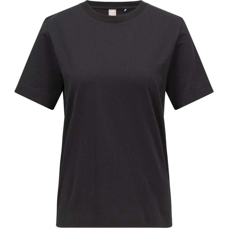 Image of Boss Womens Ecosa Short Sleeve Polo Shirt Black female 8 (XS)