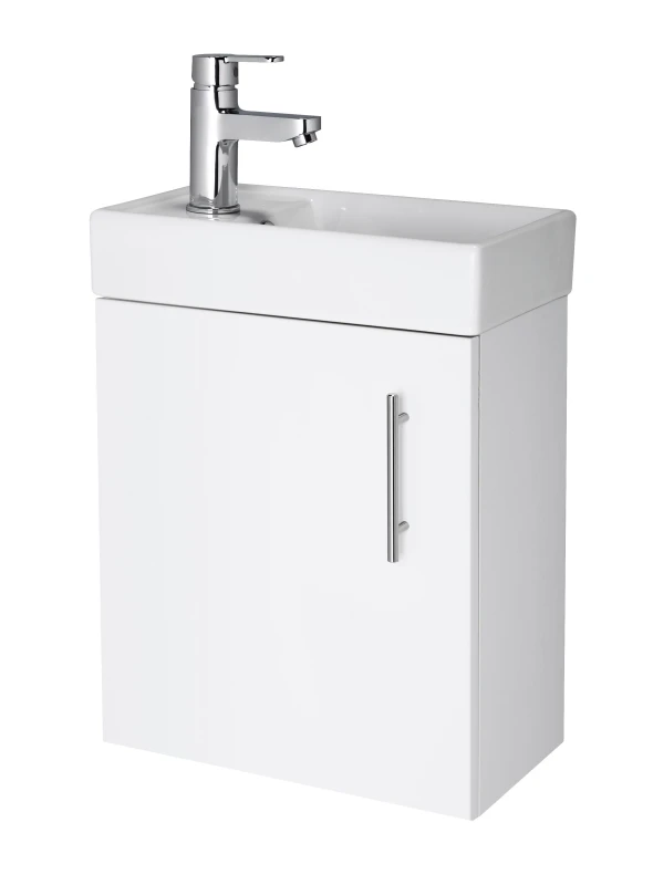 Image of Balterley Cloakroom Wall Hung 1 Door Vanity Unit with Basin Gloss White 400mm White