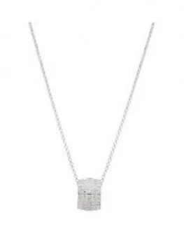 Image of Simply Silver Sterling Silver 925 Cubic Zirconia Barrell Pendant