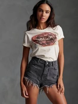 Image of Superdry Photographic Workwear T-Shirt - Cream, Size 8, Women