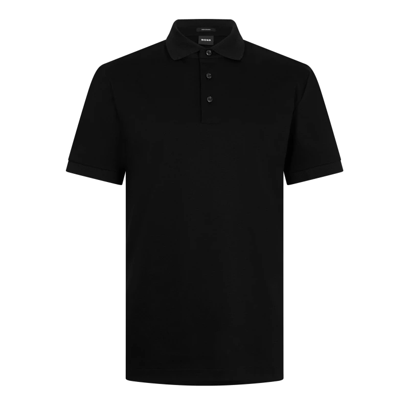 Image of Boss Mens Prout Short Sleeve Polo Shirt Black male S