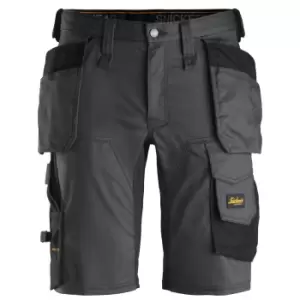Image of Snickers 6141 Allround Work Stretch Slim Fit Holster Pockets Shorts Grey / Black 30"