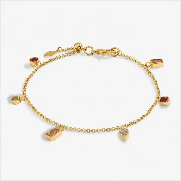 Image of Gem Glow Multi Gem Gold Plated 19cm Adjustable Bracelet 7179