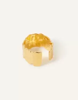 Image of Accessorize Womens 14ct Gold-Plated Molten Ear Cuff