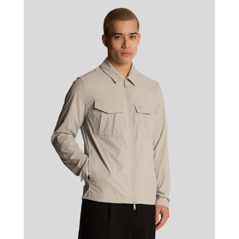 Image of Lyle and Scott Nylon Pocket Overshirt Grey male M