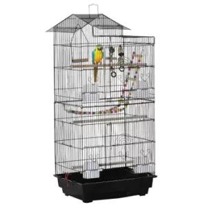 Image of PawHut Bird Cage for Budgies Finches Canaries w/ Accessories Toys Tray