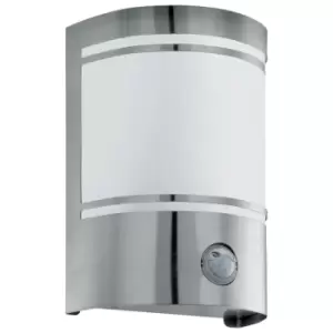 Image of Cerno - 1 Light Outdoor Flush Wall Light with pir Motion Sensor Stainless Steel IP44, E27 - Eglo