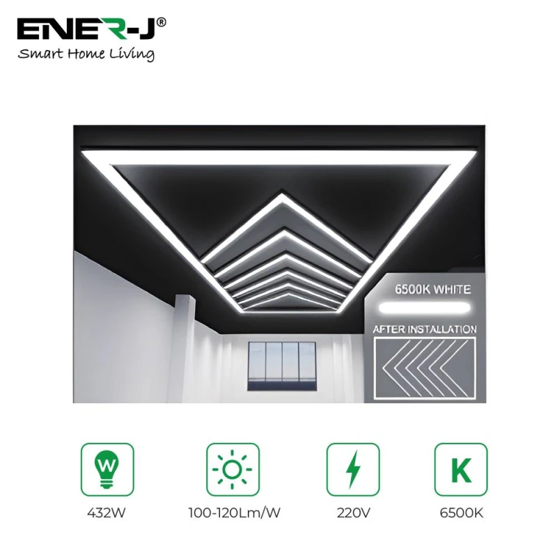 Image of ENER-J 432W Designer Ceiling Lights with Frame 8 Arrow & border in White White Unisex