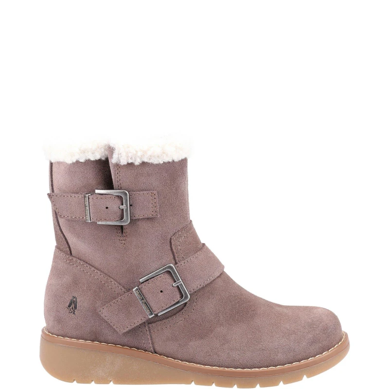 Image of Hush Puppies Womens Lexie Zip Up Shearling Lined Boots UK Size 3 (EU 36) Taupe HUS699-TAUPE-3