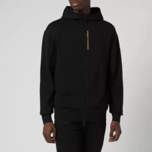 Image of Armani Exchange Zip Through Hoodie Black/Acid Yellow Size S Men