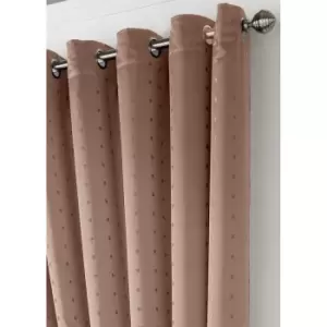Image of Essential Living Adiso Eyelet Ring Top Curtains 168cm x 183cm Latte