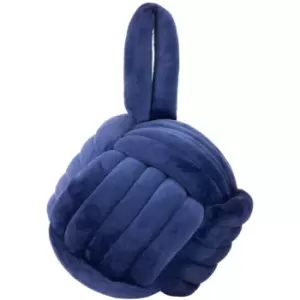 Image of Furn - Knot Plush Velvet Heavy Weight Door Stop, Navy