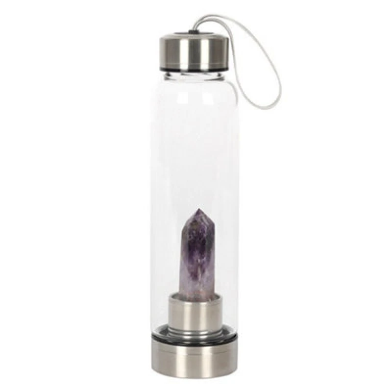 Image of Something Different Something Different Amethyst Glass Water Bottle in Clear Clear One Size Unisex 5059958590281