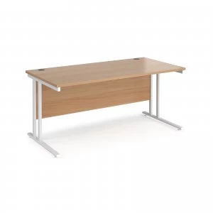 Image of Maestro 25 WL Straight Desk 1600mm x 800mm - White Cantilever Frame b
