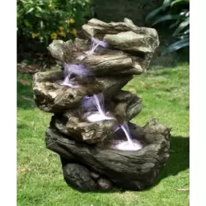 Image of Tranquility Water Features - 5 Tier Wood Cascade Solar Powered Water Feature