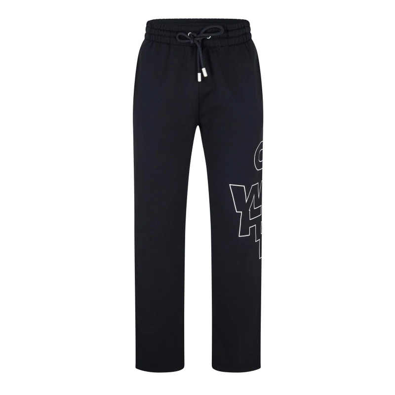 Image of Off White Mens Closed Hem Fleece Joggers Black-White male XS