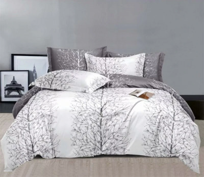 Image of Ezysleep Ezysleep Silver Nature Printed Duvet Set Size: Double Silver Double Unisex 0721545589750