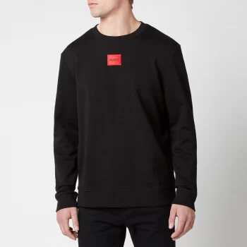 Image of Hugo Boss Duragol Red Patch Logo Sweatshirt Black Size S Men