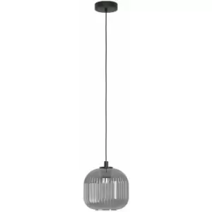 Image of Pendant Light Black Shade Black Transparent Glass Vaporized Bulb E27 1x40W