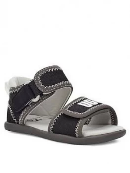 Image of UGG Toddler Delta Sandal, Black/White, Size 9 Younger