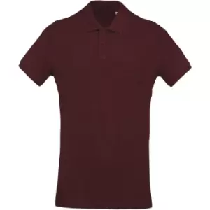 Image of Kariban Mens Organic Pique Polo Shirt (XL) (Wine Heather)