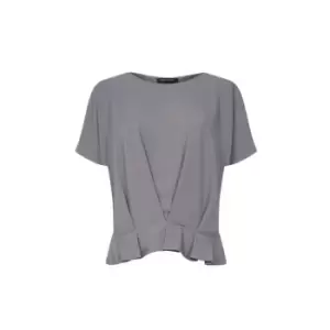 Image of French Connection Augusta Pleat Peplum-Hem Top - Grey
