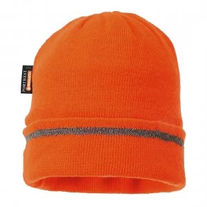 Image of Portwest Reflective Trim Knit Hat Orange One Size