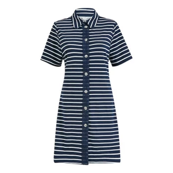 Image of Yumi Navy Stripe Button Through Tunic - Navy